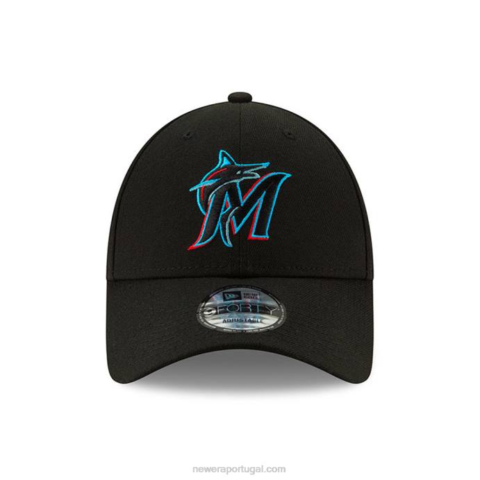 FFTN1656 New Era boné miami marlins league black 9forty
