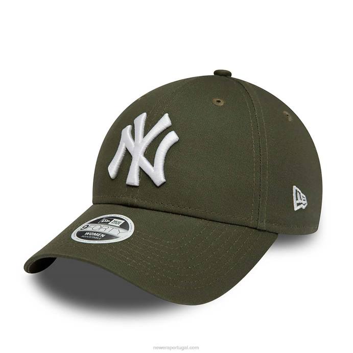 FFTN1663 New Era Boné ajustável New York Yankees Womens League Essential Green 9forty