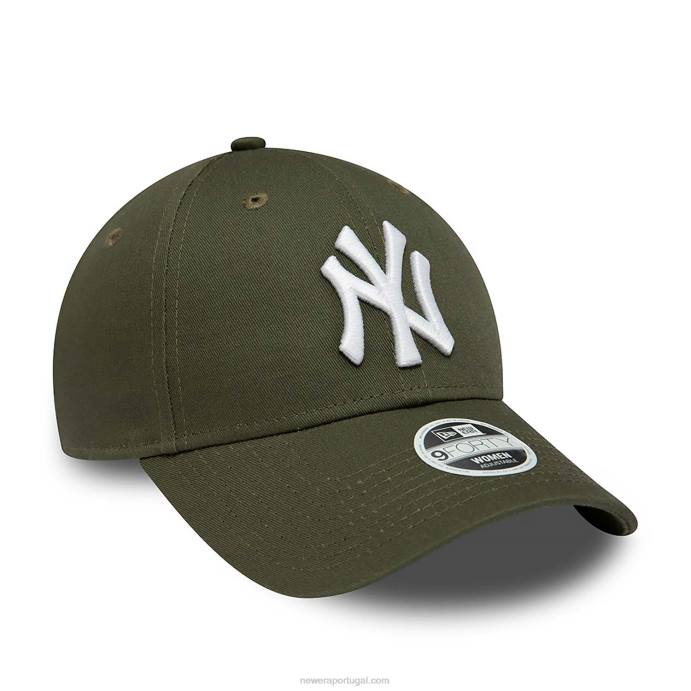 FFTN1663 New Era Boné ajustável New York Yankees Womens League Essential Green 9forty