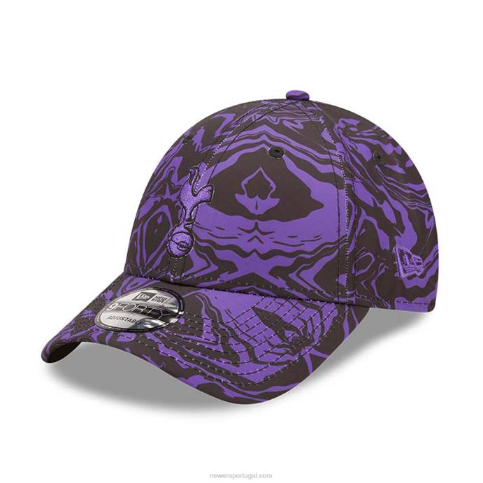 FFTN1664 New Era boné tottenham hotspur fc all over print preto 9forty ajustável