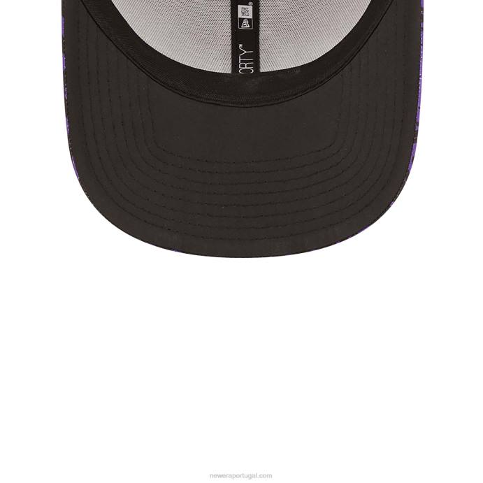 FFTN1664 New Era boné tottenham hotspur fc all over print preto 9forty ajustável