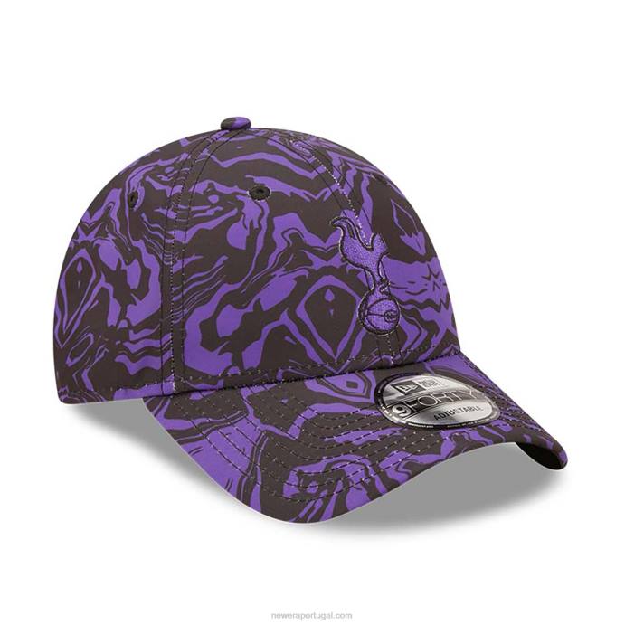 FFTN1664 New Era boné tottenham hotspur fc all over print preto 9forty ajustável