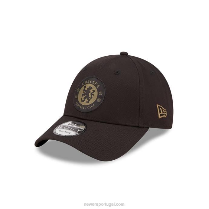 FFTN1667 New Era boné ajustável chelsea fc lion crest preto 9forty