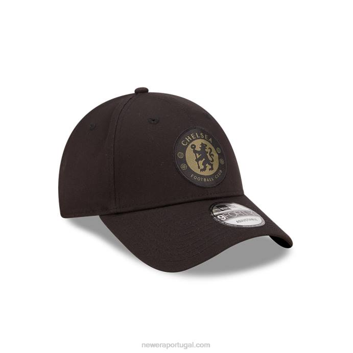 FFTN1667 New Era boné ajustável chelsea fc lion crest preto 9forty