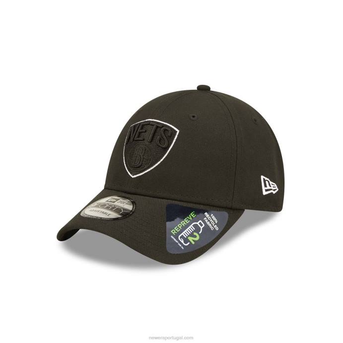 FFTN1668 New Era brooklyn nets repreve boné ajustável 9forty preto neon