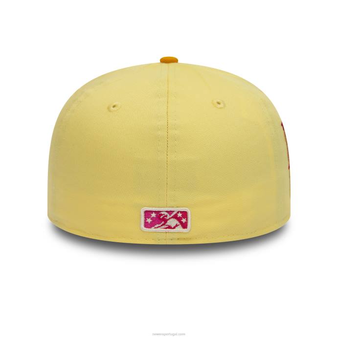 FFTN166 New Era Boné Wilmington Blue Rocks Milb Soft Yellow 59Fifty