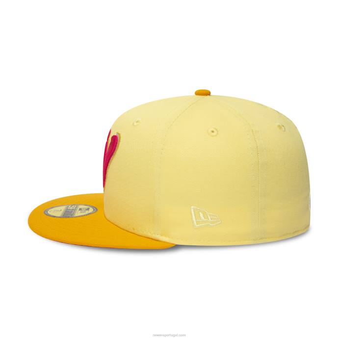 FFTN166 New Era Boné Wilmington Blue Rocks Milb Soft Yellow 59Fifty