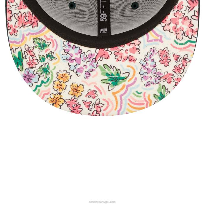 FFTN167 New Era Boné Oakland Athletics Aquarela Verde Floral 59Fifty