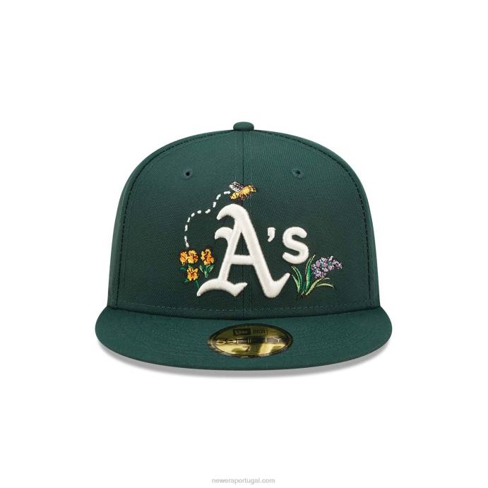 FFTN167 New Era Boné Oakland Athletics Aquarela Verde Floral 59Fifty