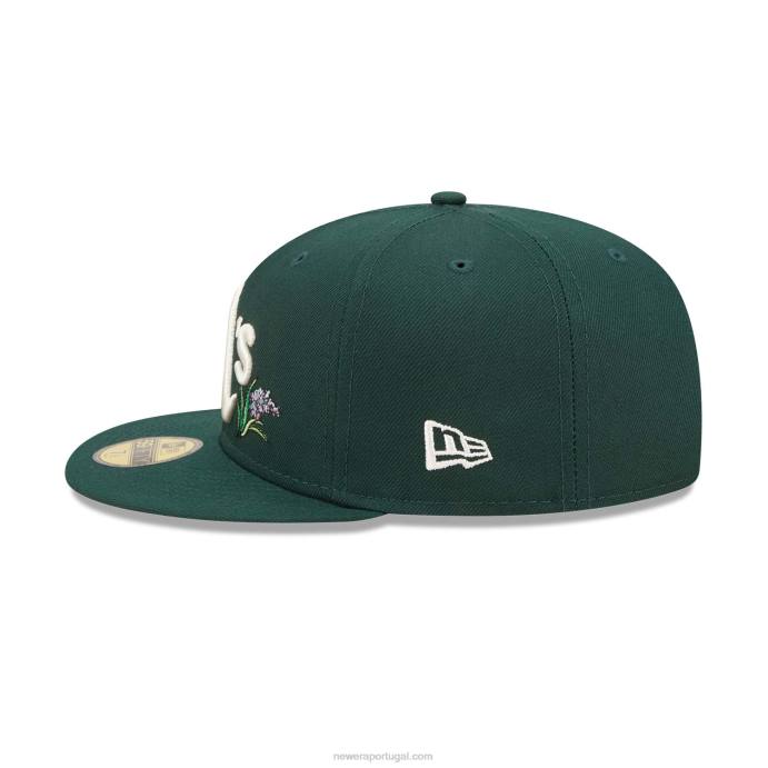 FFTN167 New Era Boné Oakland Athletics Aquarela Verde Floral 59Fifty