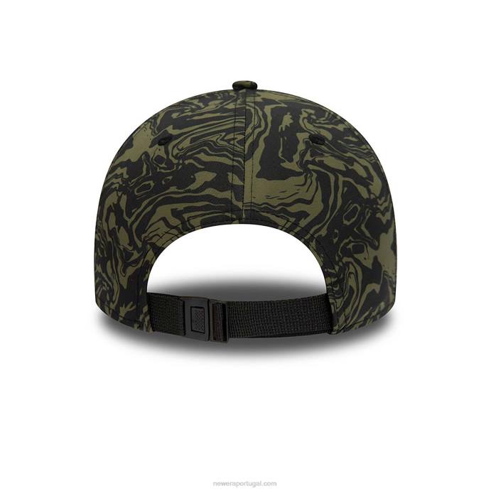 FFTN1681 New Era Boné ajustável chelsea fc all over estampado verde médio 9forty