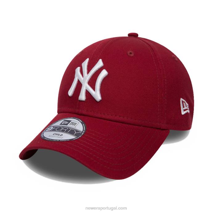 FFTN1688 New Era Boné New York Yankees Red Kids 9Forty