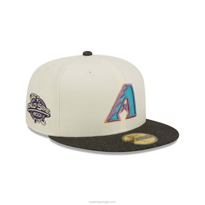 FFTN168 New Era boné arizona diamondbacks mlb black denim chrome white 59fifty