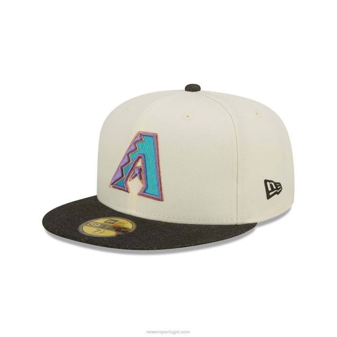 FFTN168 New Era boné arizona diamondbacks mlb black denim chrome white 59fifty