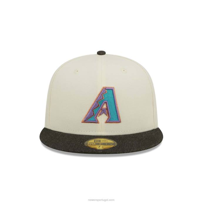 FFTN168 New Era boné arizona diamondbacks mlb black denim chrome white 59fifty