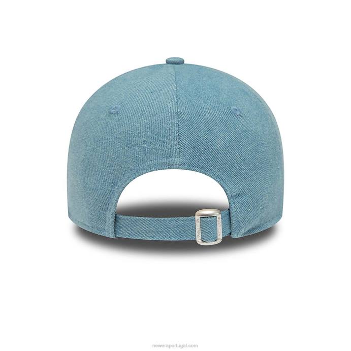FFTN1694 New Era New York Yankees boné feminino jeans azul 9forty ajustável