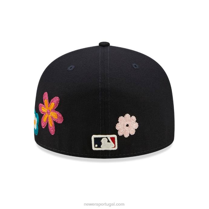 FFTN169 New Era boton red sox mlb flor marinho 59fifty boné ajustado