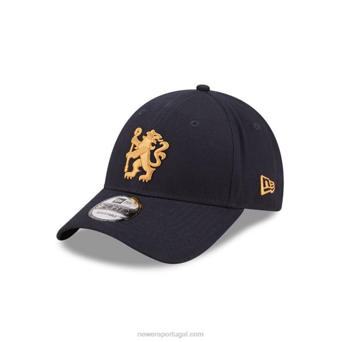 FFTN1701 New Era boné ajustável chelsea fc lion crest de algodão escovado navy 9forty