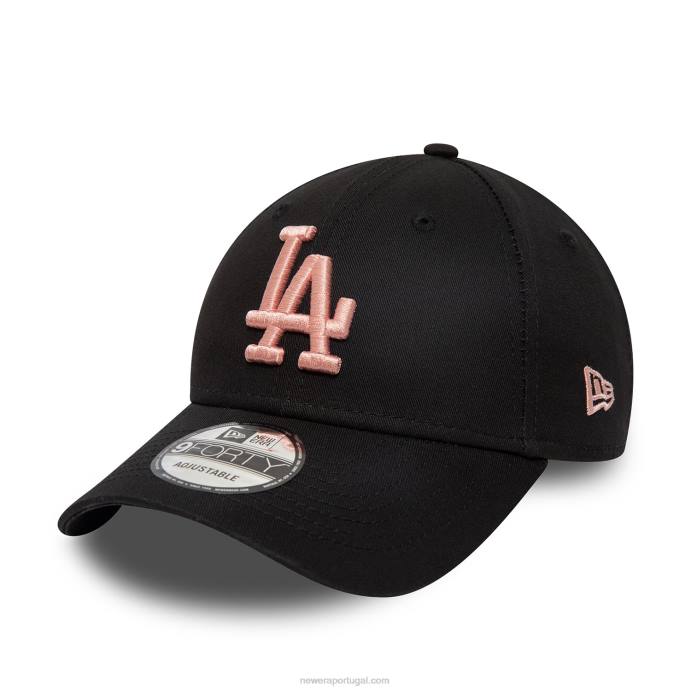 FFTN1703 New Era Boné ajustável La Dodgers League Essential Black 9forty