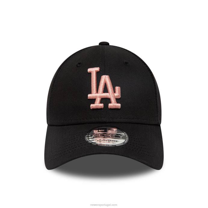 FFTN1703 New Era Boné ajustável La Dodgers League Essential Black 9forty
