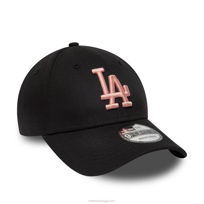 FFTN1703 New Era Boné ajustável La Dodgers League Essential Black 9forty