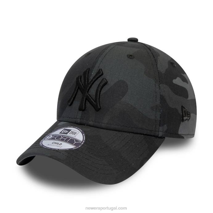FFTN1705 New Era Boné new york yankees kids camuflado cinza 9forty