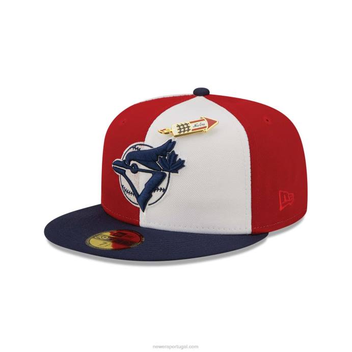 FFTN170 New Era toronto blue jays pinwheel americana boné vermelho 59fifty