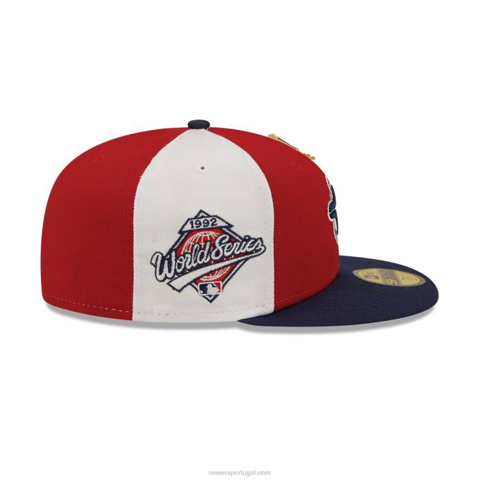 FFTN170 New Era toronto blue jays pinwheel americana boné vermelho 59fifty