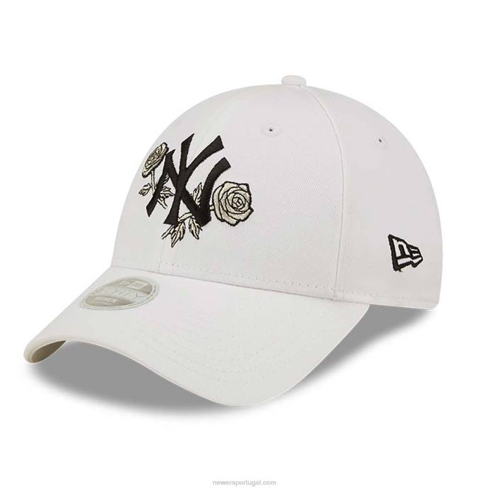 FFTN1711 New Era Boné feminino new york yankees floral metálico branco 9forty ajustável