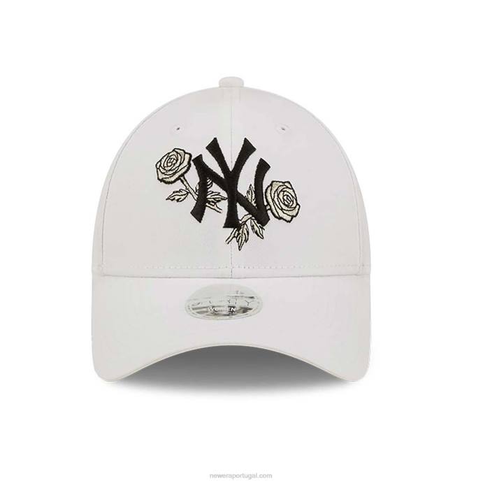 FFTN1711 New Era Boné feminino new york yankees floral metálico branco 9forty ajustável