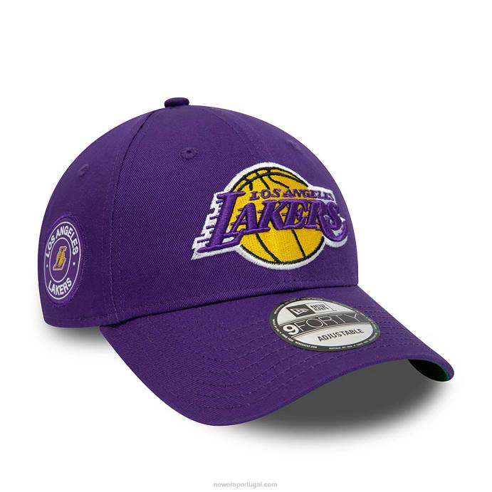 FFTN1713 New Era la lakers team patch lateral roxo 9forty boné ajustável