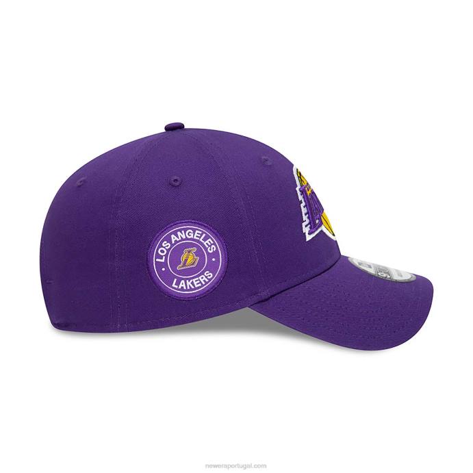FFTN1713 New Era la lakers team patch lateral roxo 9forty boné ajustável