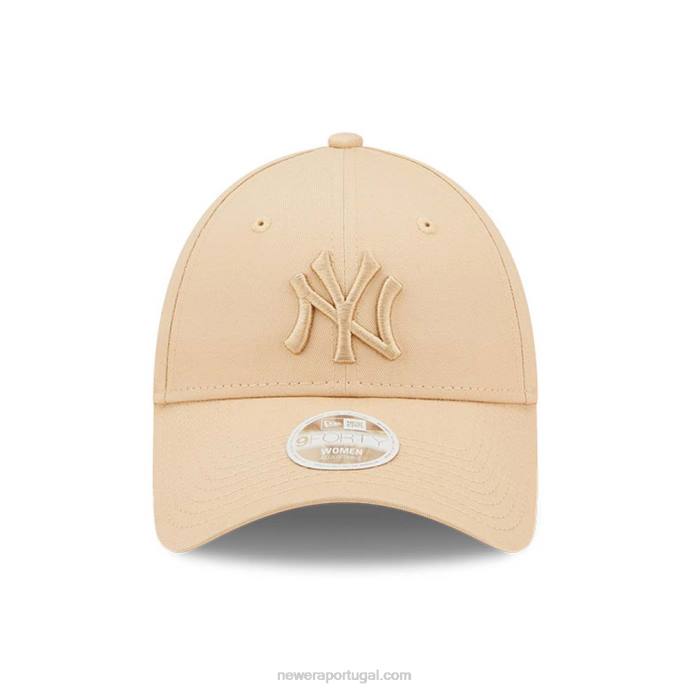 FFTN1714 New Era New York Yankees Womens League Essential Stone 9forty Boné ajustável