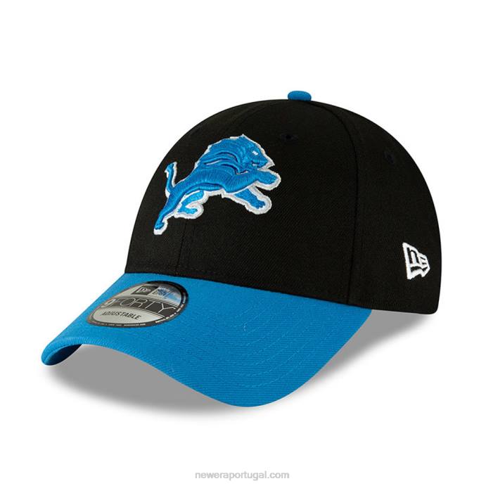 FFTN1723 New Era viseira de contraste detroit lions boné preto 9forty da liga