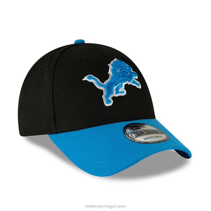 FFTN1723 New Era viseira de contraste detroit lions boné preto 9forty da liga