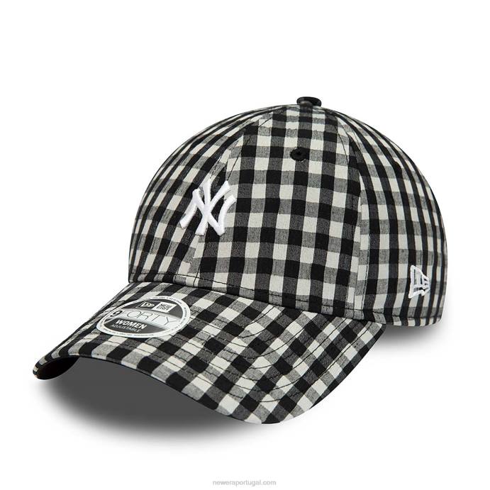 FFTN1728 New Era boné ajustável New York Yankees feminino preto 9forty