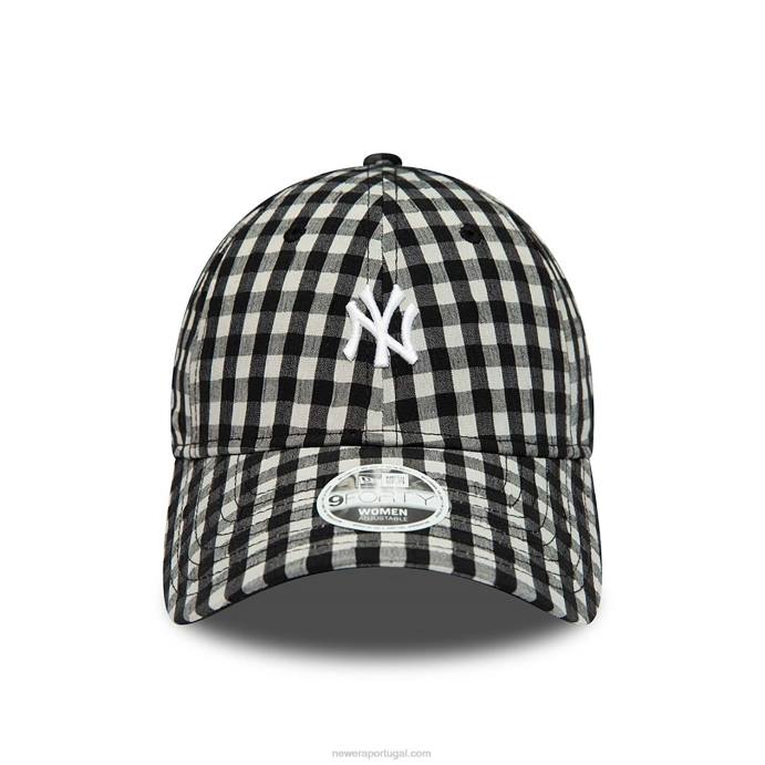 FFTN1728 New Era boné ajustável New York Yankees feminino preto 9forty