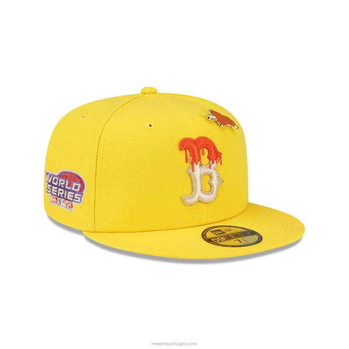 FFTN172 New Era boton red sox ice pop amarelo brilhante 59fifty boné ajustado