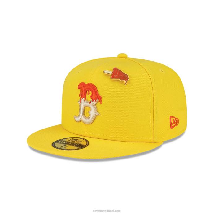 FFTN172 New Era boton red sox ice pop amarelo brilhante 59fifty boné ajustado