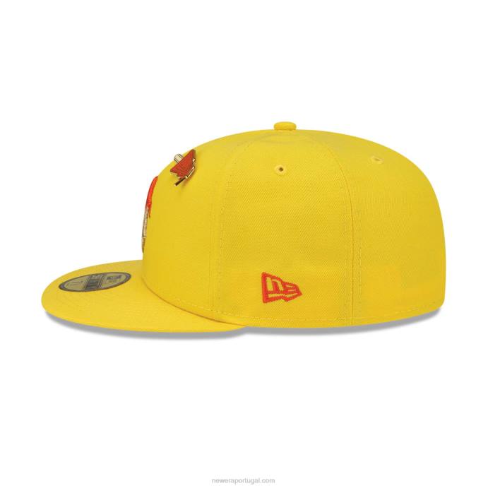 FFTN172 New Era boton red sox ice pop amarelo brilhante 59fifty boné ajustado