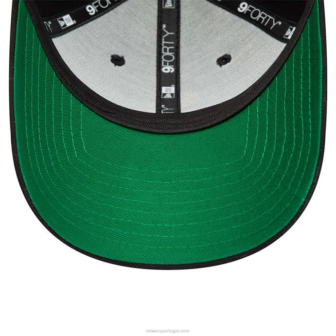 FFTN1730 New Era chicago white sox team patch lateral preto 9forty boné ajustável