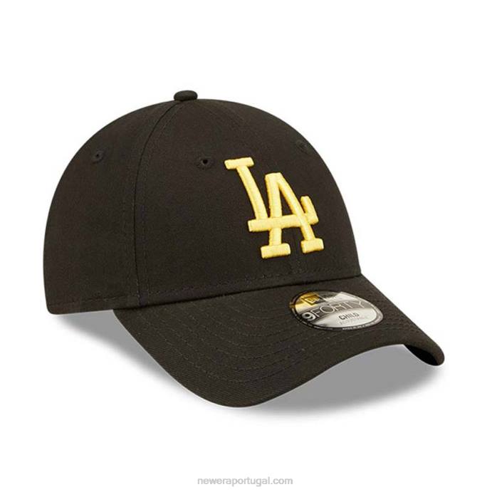 FFTN1731 New Era Boné ajustável La Dodgers Youth League Essential Black 9forty