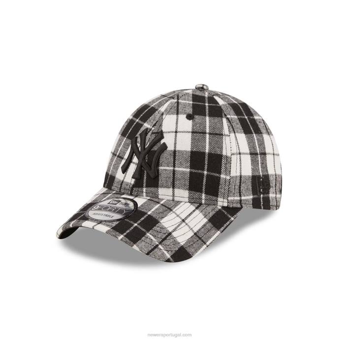 FFTN1736 New Era New York Yankees boné xadrez preto 9forty ajustável