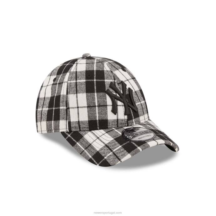 FFTN1736 New Era New York Yankees boné xadrez preto 9forty ajustável