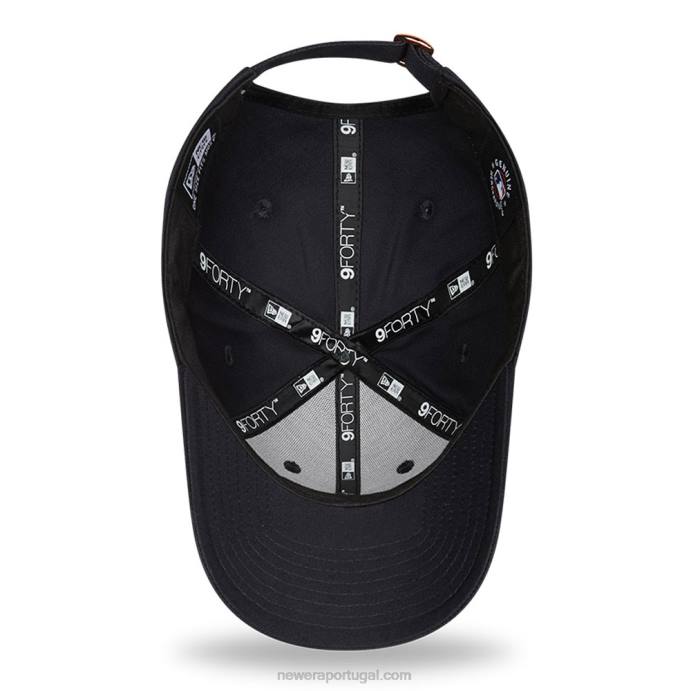 FFTN1737 New Era Boné feminino azul marinho 9forty com logo metálico la dodgers ajustável
