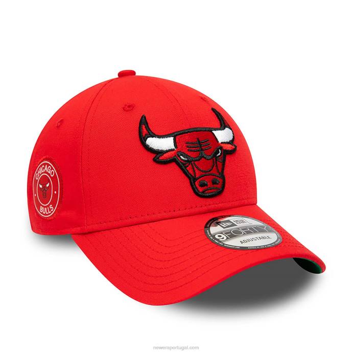 FFTN1745 New Era chicago bulls team side patch red 9forty boné ajustável