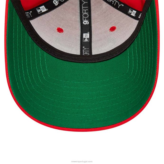 FFTN1745 New Era chicago bulls team side patch red 9forty boné ajustável