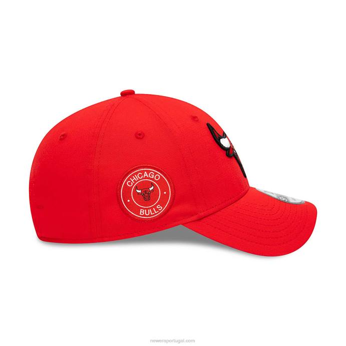FFTN1745 New Era chicago bulls team side patch red 9forty boné ajustável
