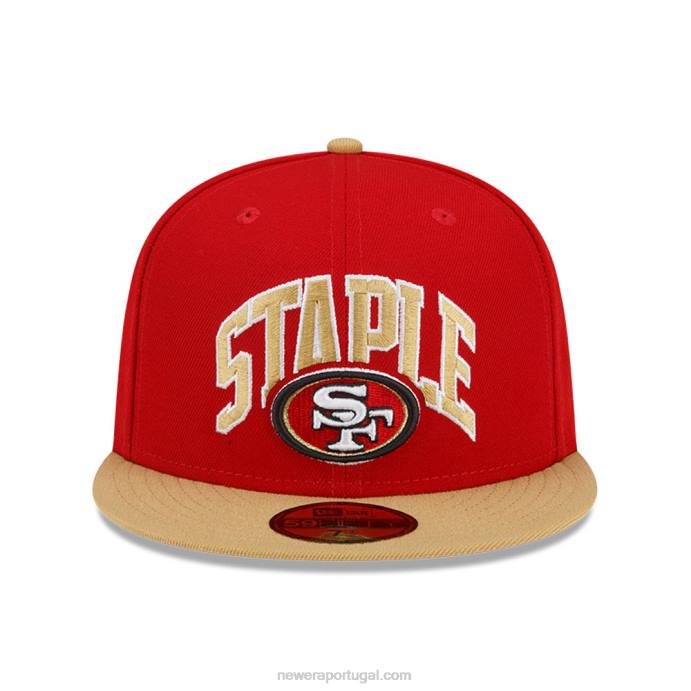 FFTN175 New Era san francisco 49ers x boné vermelho básico 59fifty
