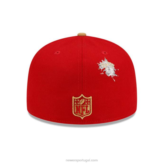 FFTN175 New Era san francisco 49ers x boné vermelho básico 59fifty